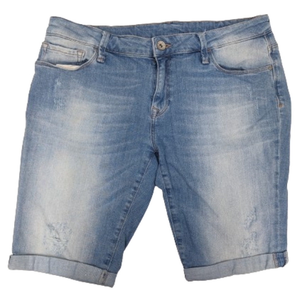 Mavi Washed Blue Denim Bermuda Shorts